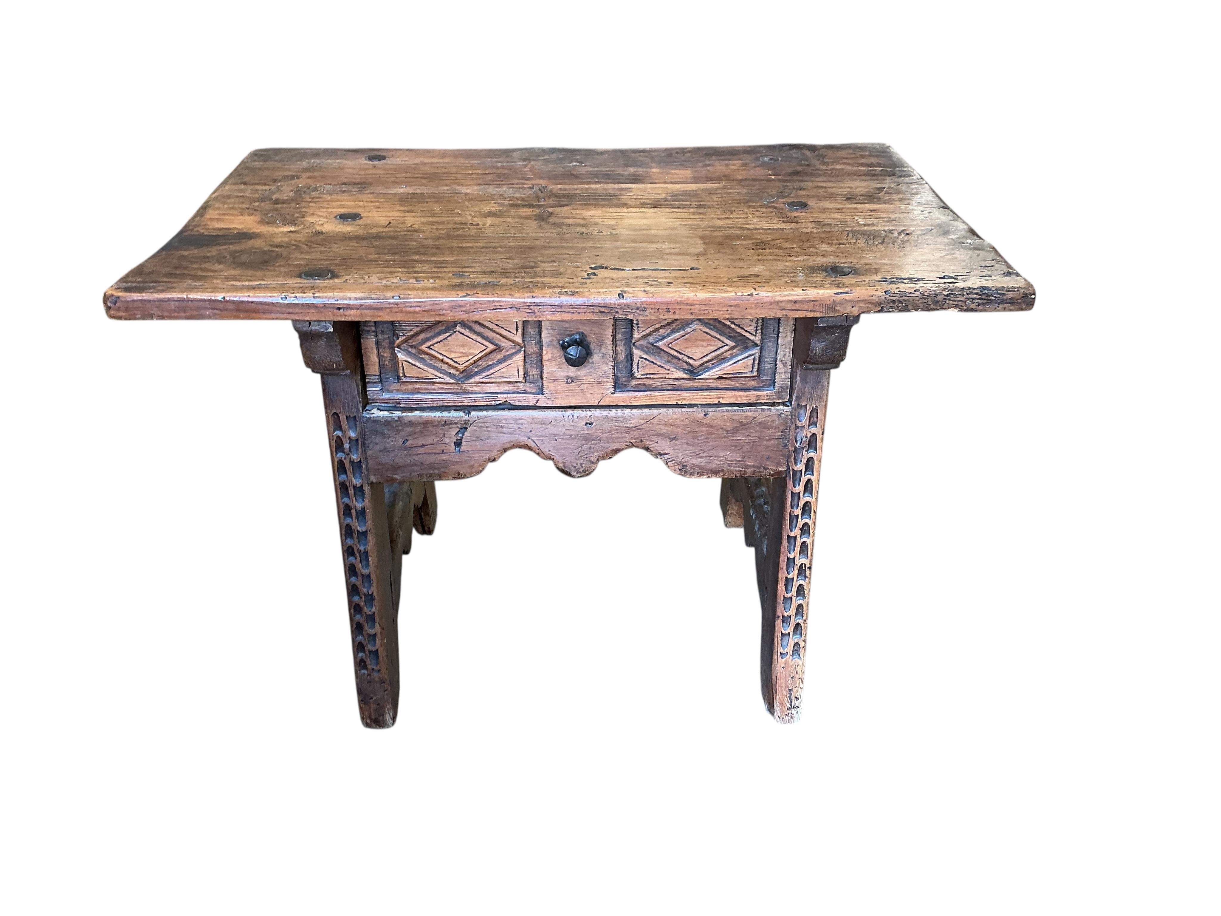 A Swiss rectangular fruitwood side table, width 100cm, depth 62cm, height 68cm
